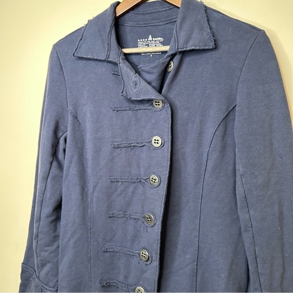 Neon Buddha Cotton Blend Cozy Military Style Jacket Below the Hip Navy Small - Picture 4 of 10